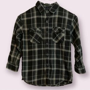 Counter Intelligence Boys Button Down Long Sleeve Collared Flannel Shirt